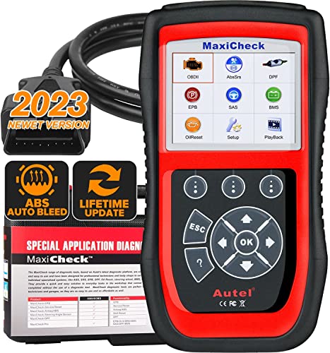 Autel MaxiCheck Pro ABS Bleed Scan Tool con Diagnóstico de Airbag ABS SRS, Reinicio de Aceite, Servicio EPB, SAS, BMS para Vehículos Específicos (la Mayoría hasta el Año 2015)